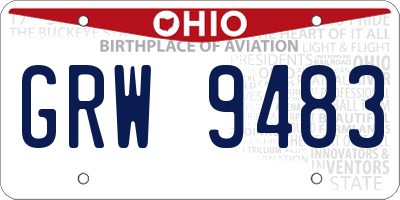 OH license plate GRW9483