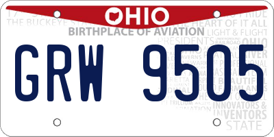 OH license plate GRW9505