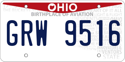OH license plate GRW9516