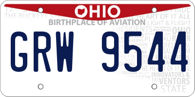 OH license plate GRW9544