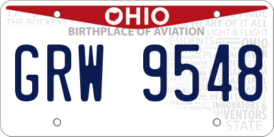 OH license plate GRW9548
