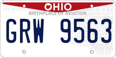 OH license plate GRW9563