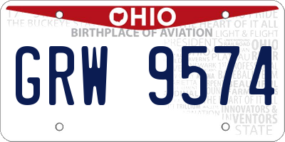 OH license plate GRW9574