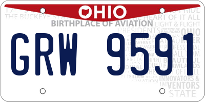 OH license plate GRW9591