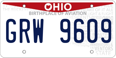OH license plate GRW9609
