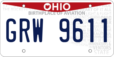OH license plate GRW9611