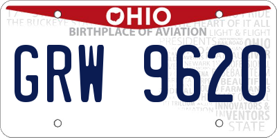 OH license plate GRW9620
