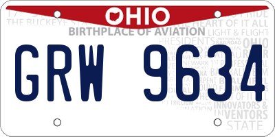 OH license plate GRW9634