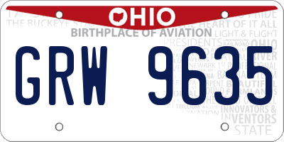 OH license plate GRW9635