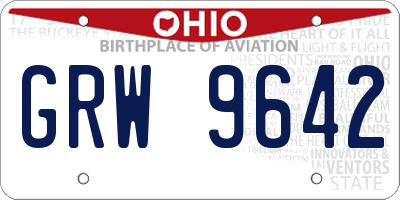 OH license plate GRW9642