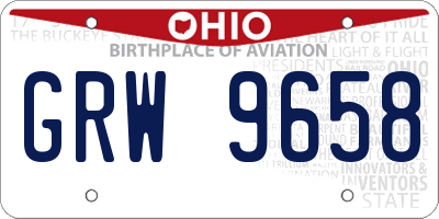 OH license plate GRW9658