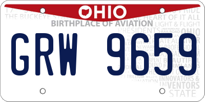 OH license plate GRW9659