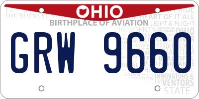 OH license plate GRW9660