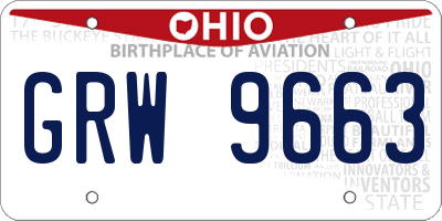 OH license plate GRW9663
