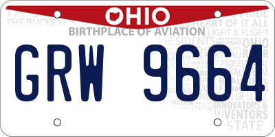OH license plate GRW9664
