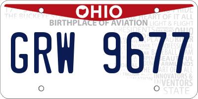 OH license plate GRW9677