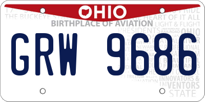 OH license plate GRW9686