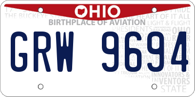 OH license plate GRW9694