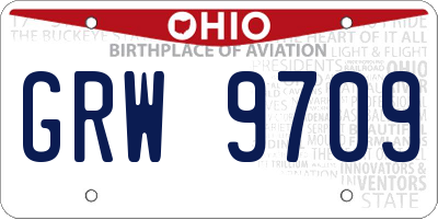 OH license plate GRW9709