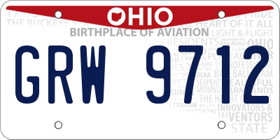 OH license plate GRW9712