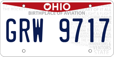 OH license plate GRW9717