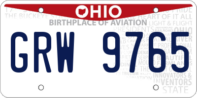 OH license plate GRW9765