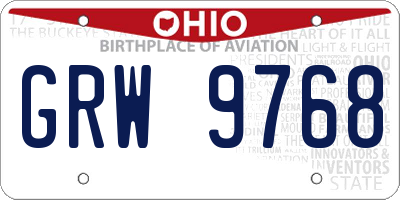 OH license plate GRW9768