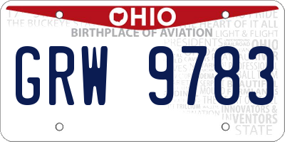OH license plate GRW9783