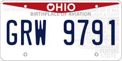 OH license plate GRW9791