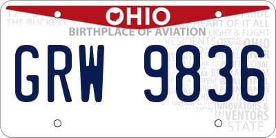 OH license plate GRW9836