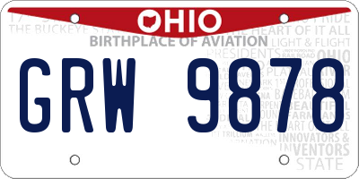 OH license plate GRW9878