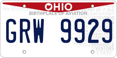 OH license plate GRW9929
