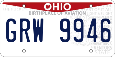 OH license plate GRW9946