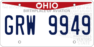 OH license plate GRW9949