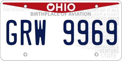 OH license plate GRW9969