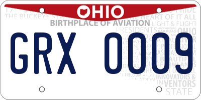 OH license plate GRX0009