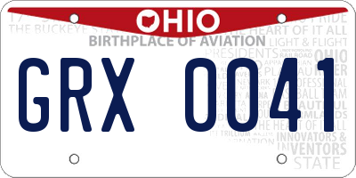 OH license plate GRX0041