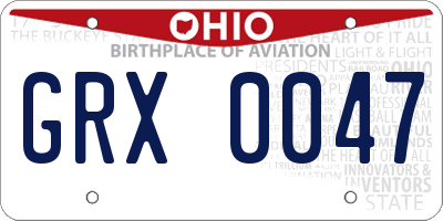 OH license plate GRX0047