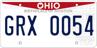 OH license plate GRX0054