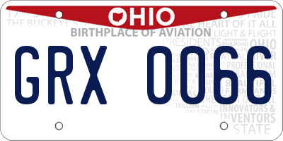 OH license plate GRX0066