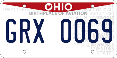 OH license plate GRX0069
