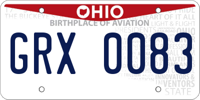 OH license plate GRX0083