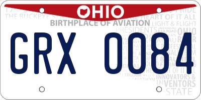 OH license plate GRX0084