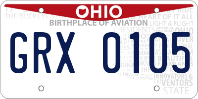 OH license plate GRX0105