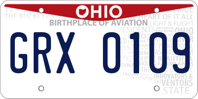 OH license plate GRX0109
