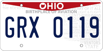 OH license plate GRX0119