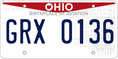 OH license plate GRX0136