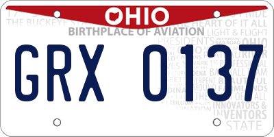 OH license plate GRX0137
