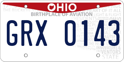 OH license plate GRX0143