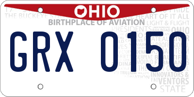 OH license plate GRX0150